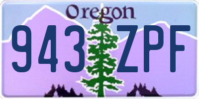 OR license plate 943ZPF