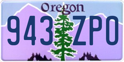 OR license plate 943ZPO