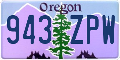 OR license plate 943ZPW