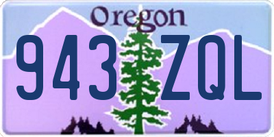 OR license plate 943ZQL