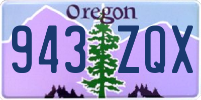 OR license plate 943ZQX