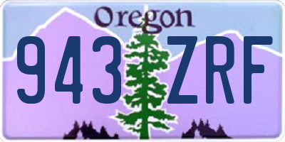 OR license plate 943ZRF