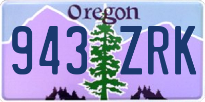 OR license plate 943ZRK