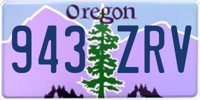 OR license plate 943ZRV