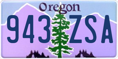 OR license plate 943ZSA