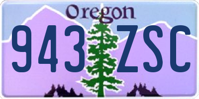 OR license plate 943ZSC