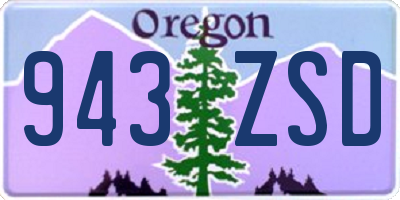 OR license plate 943ZSD