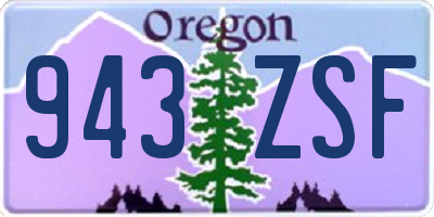 OR license plate 943ZSF