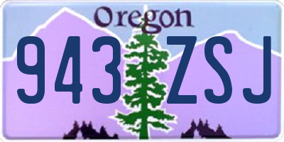 OR license plate 943ZSJ