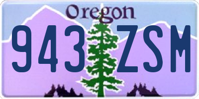 OR license plate 943ZSM