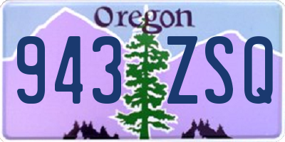 OR license plate 943ZSQ