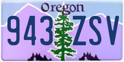 OR license plate 943ZSV