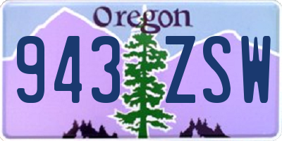 OR license plate 943ZSW