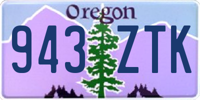 OR license plate 943ZTK