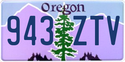 OR license plate 943ZTV