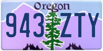 OR license plate 943ZTY