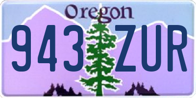 OR license plate 943ZUR