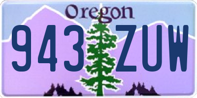 OR license plate 943ZUW