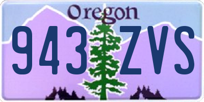 OR license plate 943ZVS