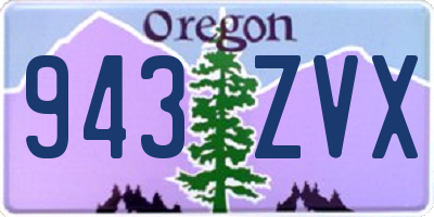 OR license plate 943ZVX