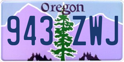 OR license plate 943ZWJ