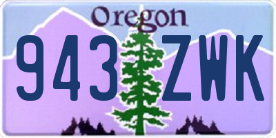 OR license plate 943ZWK