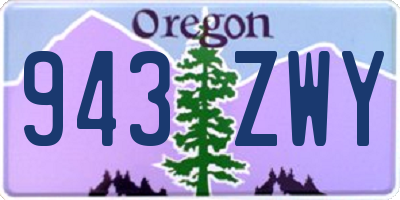OR license plate 943ZWY