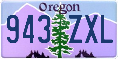 OR license plate 943ZXL
