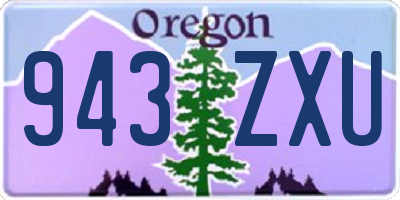 OR license plate 943ZXU