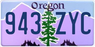 OR license plate 943ZYC