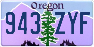 OR license plate 943ZYF