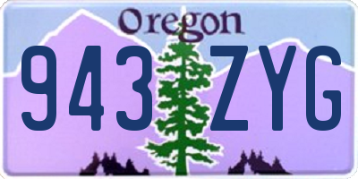 OR license plate 943ZYG