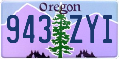 OR license plate 943ZYI