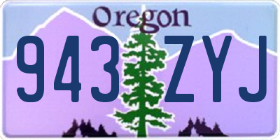 OR license plate 943ZYJ