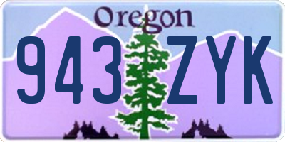 OR license plate 943ZYK