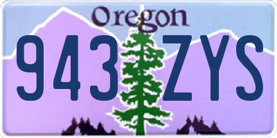 OR license plate 943ZYS