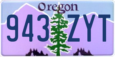 OR license plate 943ZYT