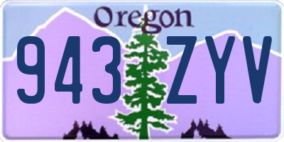 OR license plate 943ZYV