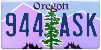 OR license plate 944ASK