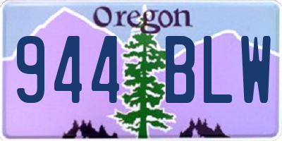 OR license plate 944BLW