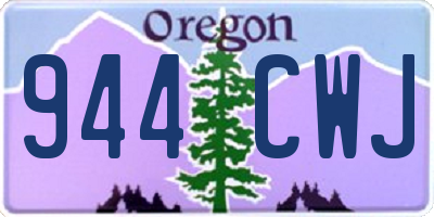 OR license plate 944CWJ