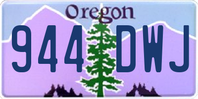OR license plate 944DWJ