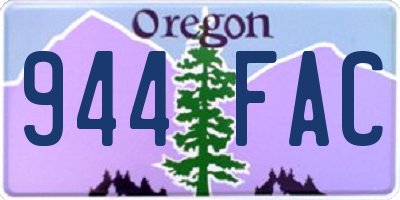 OR license plate 944FAC