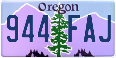 OR license plate 944FAJ