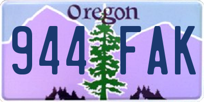OR license plate 944FAK