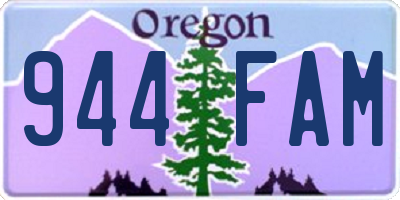 OR license plate 944FAM