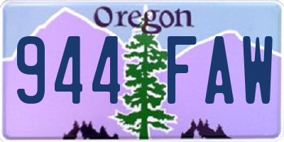 OR license plate 944FAW