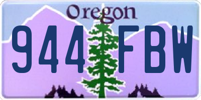 OR license plate 944FBW
