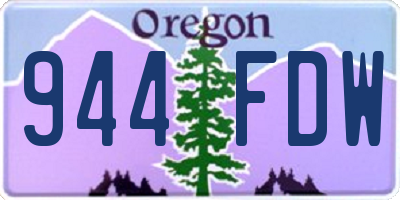 OR license plate 944FDW