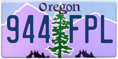 OR license plate 944FPL